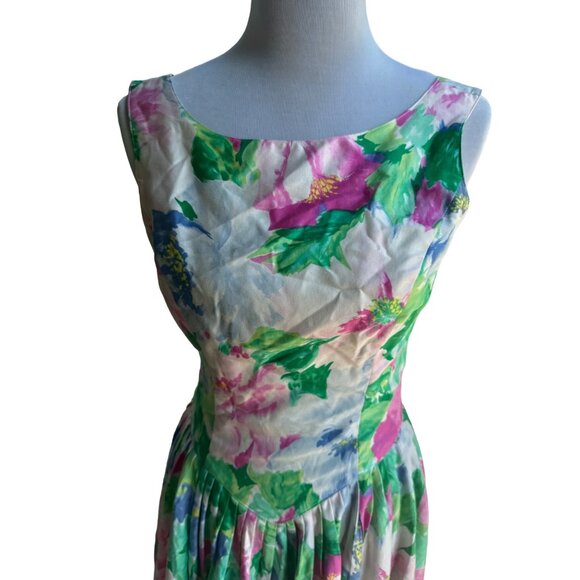 Geary Roark Kamisato Dress Womens Size 6 Floral Sleeveless Vintage Cottagecore - Picture 2 of 8